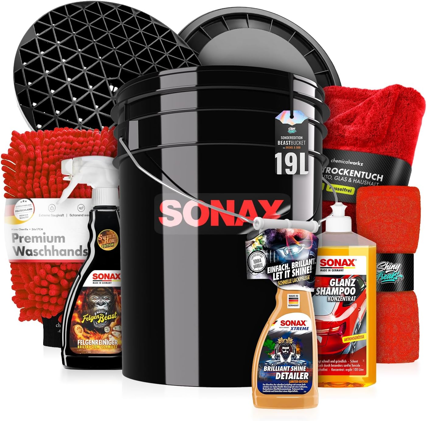 Erfahrungsbericht & Test : SONAX WaschEimer Autowasch Set 5GAL mit Glanz (Sélection)