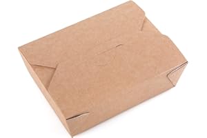 Diforma Paquete de 50 cajas desechables de papel kraft para comida rápida para llevar, a prueba de fugas (50, 900 ml), color marrón
