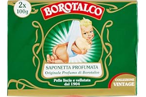 Borotalco, Sapone Solido, Saponetta Solida Profumata alla Fragranza Borotalco - Ideale per l'Igiene delle tue Mani, per una Pelle Liscia e Vellutata - Due Saponette da 100 gr