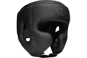 RDX Casque Boxe pour MMA Sparring, D'entraînement, Maya Hide Cuir Kara Head Protection pour Art Martiaux, Muay Thai, Krav Maga, Kickboxing, Karaté et Combat Libre Training Protège