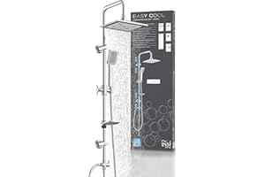 EISL DX12007 Easy Cool, set doccia senza rubinetto, doccia con grande soffione e doccetta, doccia a pioggia con supporto a parete, cromo