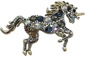 Eillwin Perfect Big Crystal Unicorn Vintage Gold Color Horse Brooch for Women & Ladies