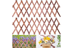 Xygobla 2Pcs Expandable Plant Trellis,180 x 30CM Wooden Trellis Panels Thicken Vertical Rack Stand Support Fence for Climbing Plants Wall Decor Hanging Frame for Indoor Outdoor Room Garden Patio