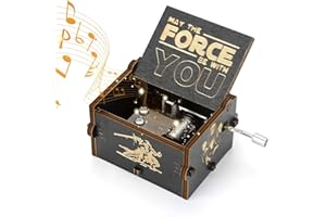 Snorthy Caja de Música de Manivela de Madera Clásica Caja de Música Tallada Antigüedad Musical Box Decoración del Hogar Manualidades para Adultos Cumpleaños de la Navidad