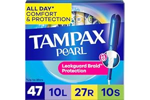 Tampax Pärlplast tamponger, flerpack, ljus/vanlig/superabsorberande, oparfymerad, 50 stycken