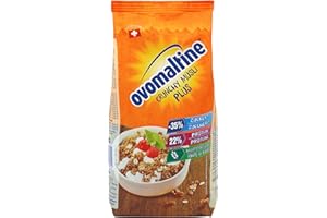 Ovomaltine Crunchy Protein Muesli Plus – Croccante con farina d'avena – Miscela di cereali con 22% di proteine, un terzo in meno di zucchero e crunch incomparabile (1 x 300 g)
