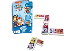 SPIN MASTER JUEGOS DE MESA - PATRULLA CANINA DOMINÓ INFANTIL - Juego de Mesa Divertido de 28 fichas con Maletín de Transporte Metálico - 2-4 Jugadores - 6033087 - Juegos de Mesa Niños 4 años +
