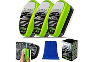 AHYDFSR 3 Pcs 150 ml Dissolvant De Film d'Huile De Verre Pour Voiture+Rag, Anti Pluie pare Brise, Brosse Nettoyage Pare Brise pour Plus De Clarté Et De Visibilité, Pour Pare-brise, Rétroviseurs