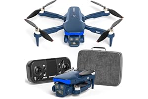 KARUISRC K417 Drone avec Caméra HD 1080P, 90° Ajustable, Éclairage LED Bleu, Positionnement Optique, Quadricoptère RC FPV Pliable, Contrôle Gestuel/VR, Décollage/Atterrissage Automatique, Étui de Transport
