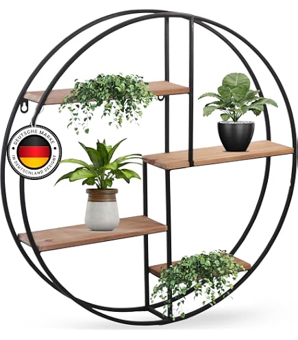 habeig 60 cm rundes Bambus Wandregal Regal Bcherregal Outdoor Gartenregal  Blumenregal (Natur) : Amazon.de: Kche, Haushalt & Wohnen