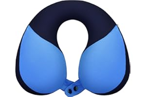 INFANZIA Kids Neck Travel Pillow, Memory Foam Neck Chin Support, Softly Double Support Neck Pillow for Carseat& Airplane, Traveling Gifts for Toddler & Children (Haze Blue)