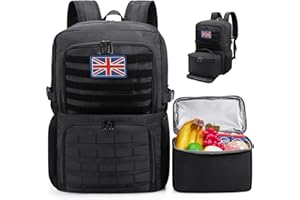 BERTASCHE Lunch Backpack, 15.6 Inch Laptop Backpack with Insulated Cooler Lunch Bag, Work Bag for Men Women, Computer Rucksack for Picnic, Daypack, Business, College, Office, Camping, Travel, Black