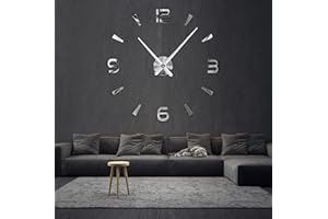 R&M ORIENT® Zegar ścienny 3D, duży, nowoczesny wyciszenie, "zrób to sam" – luksusowa dekoracja na prezent, tatuaż ścienny, zegary do biura, salonu, sypialni, artykuł dekoracyjny, do domu, biura, zegar