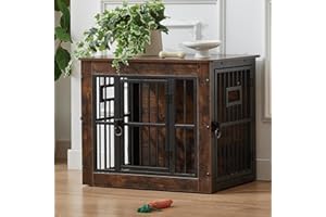 Gardner Pet Dog Crate Furniture,69 cm Heavy Duty Dog Cage,Three Door Wooden Dog Kennel Indoor End Side Table,for Small Dogs,Rustic Brown