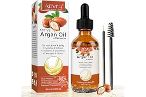 UOCASI Olio di Argan del Marocco 100% biologico per capelli, viso e corpo – 60 ml, Ricco di vitamina E per pelle e capelli sani, Vegano, non testato su animali