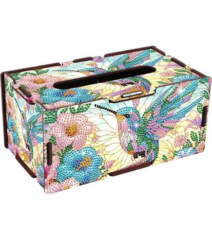 DCIDBEI Boîte à Mouchoirs Diamond Painting Chat - Distributeur Serviettes 22x12cm Peinture Diamant