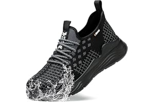 EBSTY Imperméabilité Chaussures de Sécurité Hommes Femme Légère Basket Securite Embout Acier Chaussures de Travail Respirantes