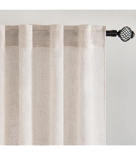 Tenda In Tulle Di Cotone E Lino Con Ricamo – Pannello Per Finestra 150x230 Cm, Bianca, Per Soggiorno E Camera Da Letto
