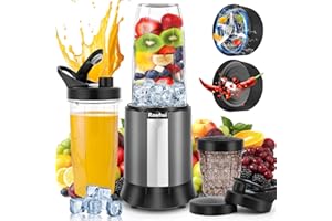 Rawhui Mixer Smoothie Mixer 1300W Blender Elektrisch standmixer mit 2 flaschen & 6-Klingen Edelstahl, Hochleistungsmixer Für Küche, Babybrei, Shakes