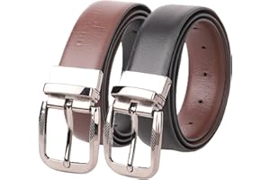 MAHARH Odwracalny (2-stronny) skórzany pasek dla mężczyzn