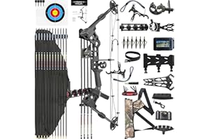 CENWTY 20-70 lbs Compound Bow Set Pro Adult Archery Hunting Bow Bow Fishing Compound Bow and Arrow Set with Accessories for Hunting Target Shooting Practice Left & Right-Handed