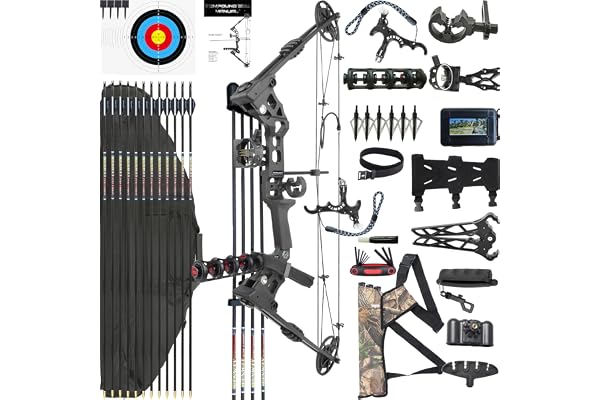 CENWTY Bågskytte Compoundbåge Set PRO 20-70 LBS, Draglängd 24”-30”, upp till IBO 320 fps, Jakt Compoundbåge med alla tillbehör för bågskytte jakt målskytte övning