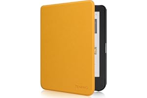 RSAQUAR Tenano Étui en Tissu pour Kobo Clara Colour/BW/2E, Tolino Shine Colour/Shine 5/4, Housse de Protection avec Fonction Veille/Réveil Automatique, Jaune