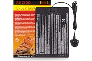 AIICIOO Lizard Vivarium Tank Warmer - 16W Heated Mats Terrarium Aquarium Heating Mat for Reptiles