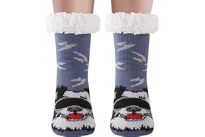 Hisonwel Chaussette Antiderapante Enfant, Chaussettes Chaudes Enfants,Noel Hiver Antidérapantes Cadeau Chaussettes