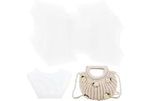 WADORN 6pcs Feuilles de Toile Transparentes à Point D'aiguille pour Sacs de Crochet pour Artisanat en Plastique DIY Wallet Kit de Point de Croix pour de Crochet en Fil Acrylique, 51 x 32.1 cm