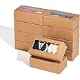 BIG BOX -20 Piece 2 Bakery Boxes with Window Small Cookie Boxes for Gift Giving Treat Boxes for Small Cake, Pastry, Strawberries, Dessert, Candy, Charcuterie, Baked Goods and Food (Brown)