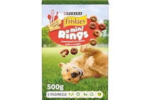 Purina Friskies Mini Rings Biscotti Cane con Manzo, Pollo e Coniglio, 6 Confezioni da 500 g