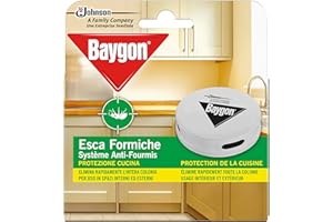 Baygon Esca Insetticida Formiche Pronta all'Uso, Protezione Cucina 30 g - Confezione da 1 Esca per Uso in Spazi Interni ed Esterni