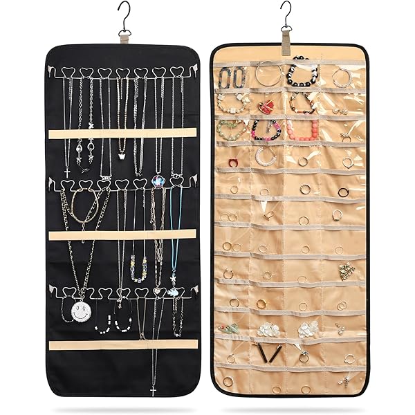 Organizer Portagioie BAGSMART Appendibile - Doppia Faccia Per Collane E Orecchini - Foto 3