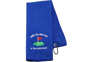 JTOUK NOBRANDS Novelty Golf Towel Gift Fore The Best Dad In The Hole World For Dad Grandfather