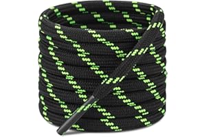 Puzeam 2 Paire Lacets Ronds pour Bottes, Lacets Résistants et Durables pour Chaussures de Travail, Chaussures de Randonnée, Chaussures de Sécurité