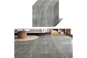 VEELIKE Pavimento Adesivo per Piastrelle, Effetto Cemento Grigio pvc, Rivestimento Mattonelle Cucina Impermeabile Bagno Soggiorno Camera da Letto 1.5mm 30cm x 30cm 12 Pezzi