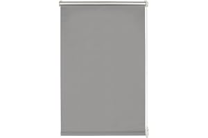 GARDINIA EASYFIX Rollo mit Thermo-Rückseite zum Klemmen oder Kleben, Verdunklungsrollo ohne Bohren, Hitzeschutz, Energiesparend, Grau, 90 x 210 cm (BxH)