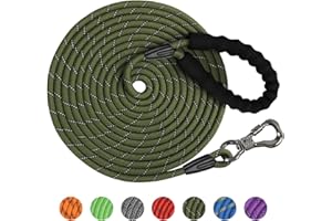 X XBEN Correa Perro Adiestramiento, 20M Correa Perro Larga con Gancho Bloqueable, Correa de Adiestramiento para Perros Grande y Pequeño, Cómoda Empuñadura, Correa Perro Reflectante y Resistente