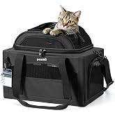 Pecute Large Cat and Dog Expandable Airplane Carrier - Dark Grey | Top Extension &bull; Stable Frame &bull; Airplane Approved &bull; For Lar