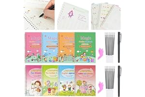 SevenMye 28 Pack Magic Copybook for Kids Reusable Writing Practice Book Practic Print Handwiriting Workbook Calligraphic Letter Writing (Style1)