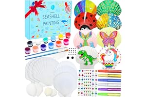 Lanwexy Sea Shell Painting Kit for Kids DIY Painting Present for Girls Boys Art and Craft Kits for Age 4 5 6 7 8 9 10 11 12 13 Year Old Birthday Day Father Day Gifts Halloween