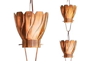 MONARCH RAIN CHAINS Monarch Pure Copper Akira Extra Large Rain Chain, 8-1/2-Feet Length