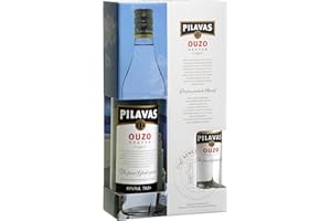 ‎JASSAS Ouzo Pilavas Nektar Geschenkbox 0,7l + 1 Glas | Ouzo Pilavas 40% Vol. + Ouzo Longdrink Glas (180ml) | Pilavas Ouzo Geschenkverpackung