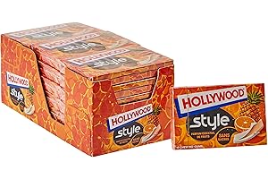 MONDELEZ INTERNATIONAL Hollywood Chewing Gum Style - Parfum Cocktail de Fruits - Sans Sucres avec Édulcorants - Lot de 18 paquets de 12 gums - 23 g