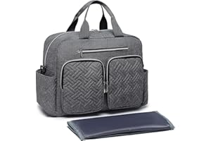 Kono Bolso Cambiador para Bebé Impermeable de Gran Capacidad con Bolsillos Térmicos y Varios Compartimentos, Bolsa de Maternidad y Pañales Unisex para Mamá y Papá, Ideal para Viaje, Hospital y Paseo