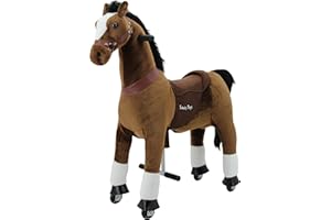 Sweety Toys 7301 Reittier gross Pferd CHOCOLATE auf Rollen für 4 bis 9 Jahre -RIDING ANIMAL