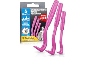 BluePet® Juego de 3 tamaños Ganchos para garrapatas | Quita garrapatas para Personas, Perros, Gatos y Caballos | Pinzas para garrapatas | Palanca para eliminación de garrapatas
