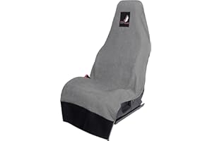 Cov My Seat Serviette Haut de Gamme Housse Protection Siège Voiture Auto Avant Universel Anti Transpiration (Coton Gris & Logo Violet, X 1 Piece/Serviette)