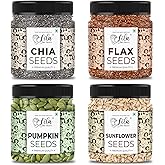 LILA DRY FRUITS 4 Superseed Combo (Chia, Pumpkin, Sunflower & Flax) 250gms each (1kg total) Immunity combo for Weight Management | Mix Seeds for Eatin